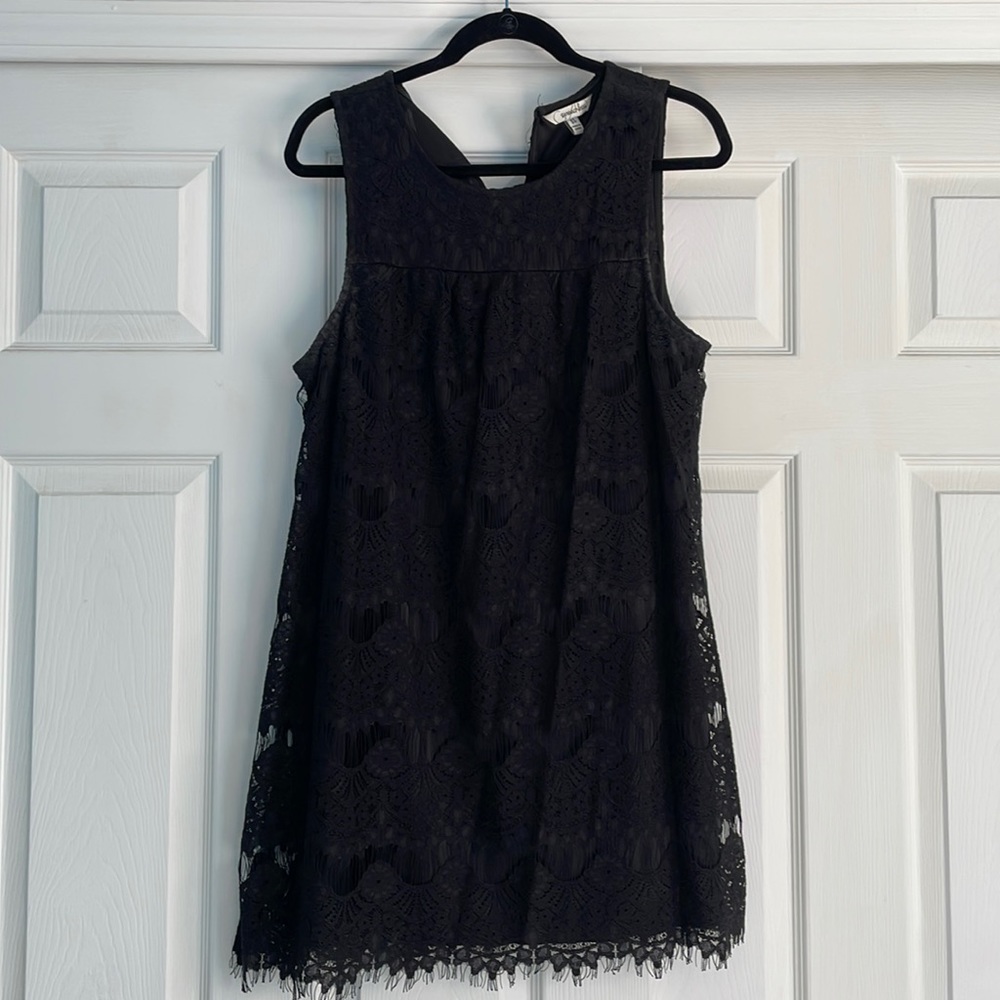 Black lace mini dress
